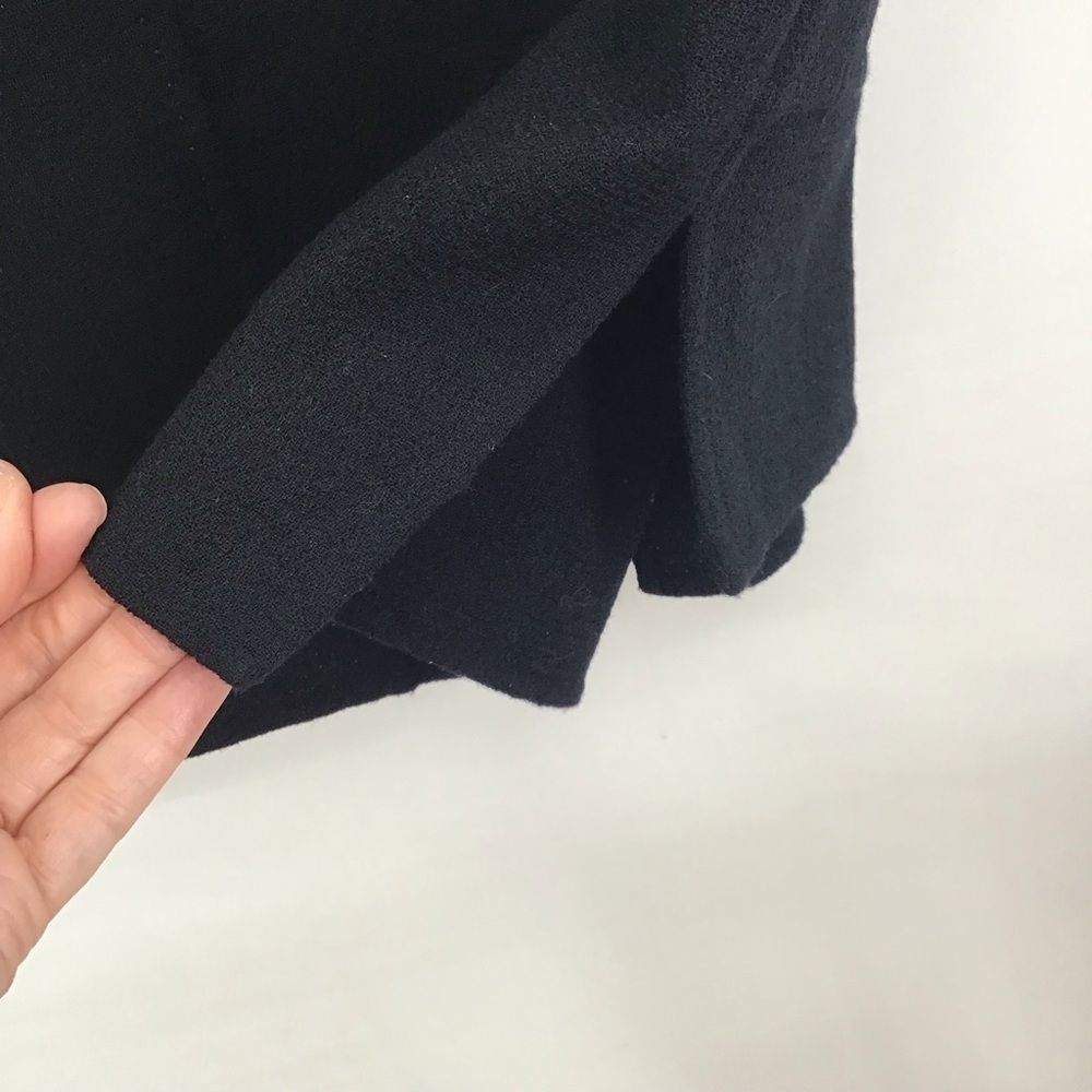 Lafayette 148 New York Matte Open Front Wool Jacket Career Casual Black Size 4 - Picture 7 of 8
